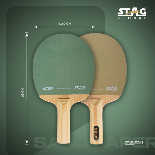 Stag Global ICTTF Certified Sandpaper Table Tennis Racket | Classic Sandbat|