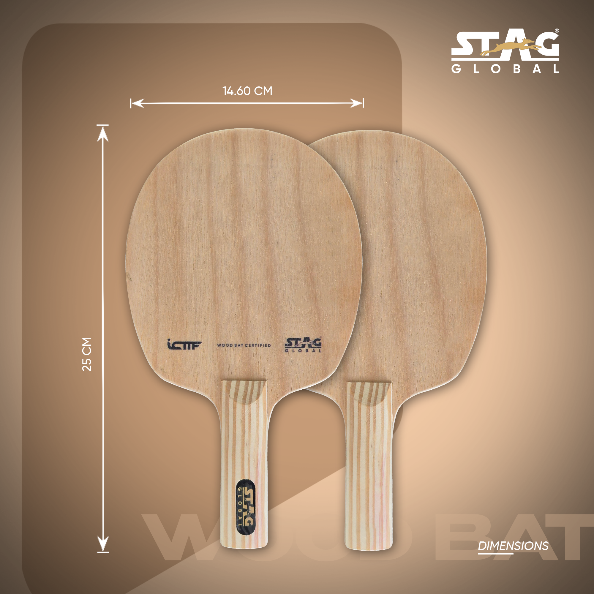 Stag Global ICTTF Approved Wooden Racket