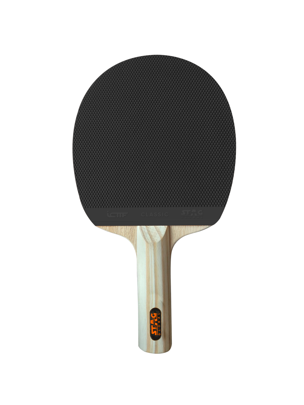 Stag Global ICTTF HardBat Oval Shape Racket – Orange & Green
