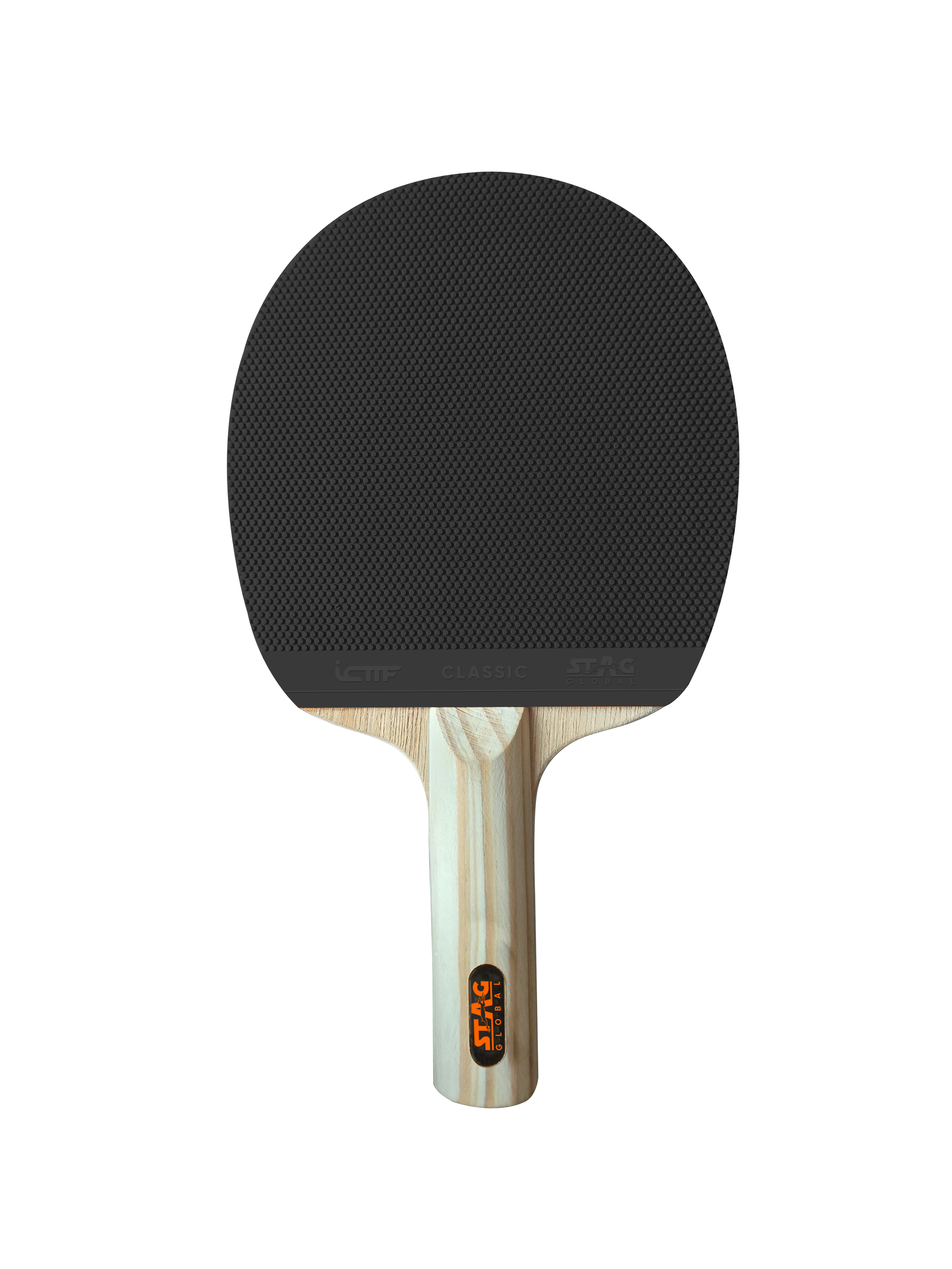 Stag Global ICTTF HardBat Oval Shape Racket – Orange & Green